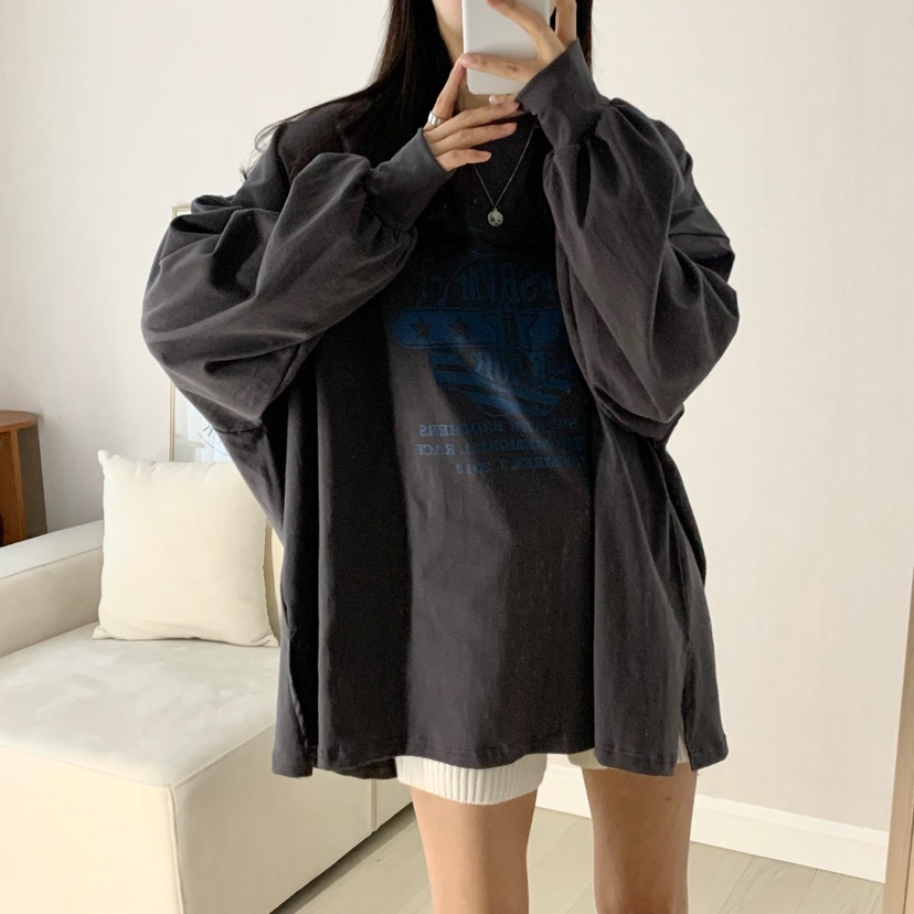 HELLO JINI韓國代購女士新品人氣25春夏熱賣休閑時尚長袖T恤HELLO JINI長袖T恤