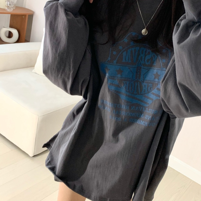 HELLO JINI韓國代購女士新品人氣25春夏熱賣休閑時尚長袖T恤HELLO JINI長袖T恤