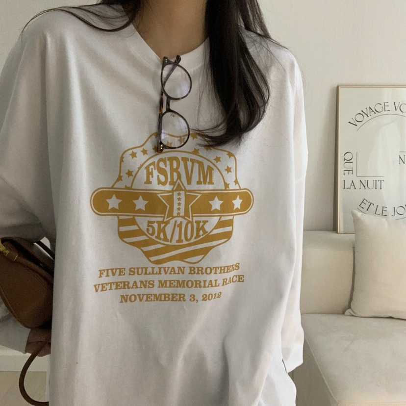 HELLO JINI韓國代購女士新品人氣25春夏熱賣休閑時尚長袖T恤HELLO JINI長袖T恤