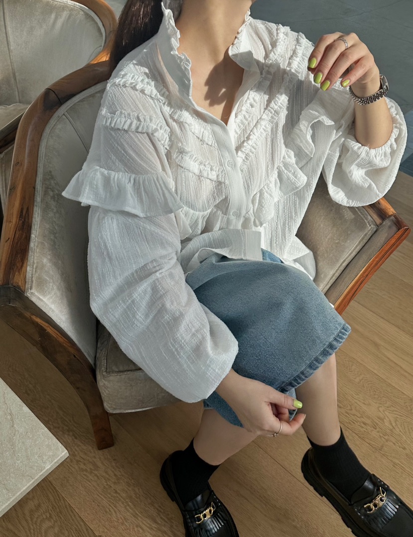 BYRING東大門代購女士新款25春夏推薦真品休閑時尚襯衫蕾絲衫BYRING襯衫/蕾絲衫
