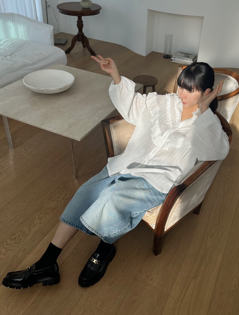 BYRING東大門代購女士新款25春夏推薦真品休閑時尚襯衫蕾絲衫BYRING襯衫/蕾絲衫