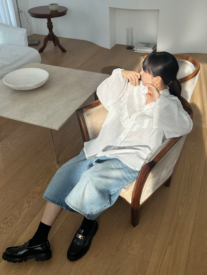 BYRING東大門代購女士新款25春夏推薦真品休閑時尚襯衫蕾絲衫BYRING襯衫/蕾絲衫