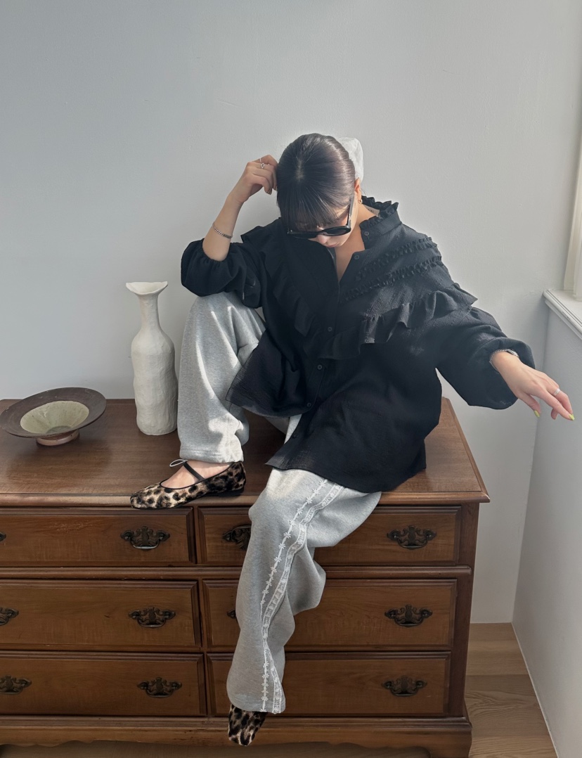 BYRING東大門代購女士新款25春夏推薦真品休閑時尚襯衫蕾絲衫BYRING襯衫/蕾絲衫