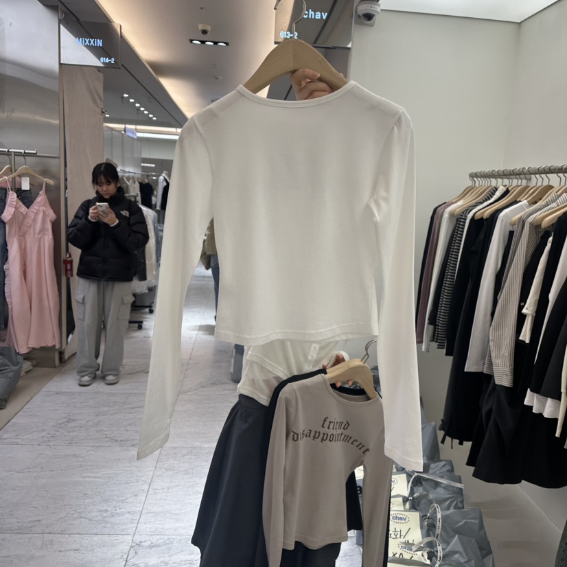 CHAV韓國直郵女士新款推薦25春夏熱賣真品職業時尚人氣長袖T恤CHAV長袖T恤