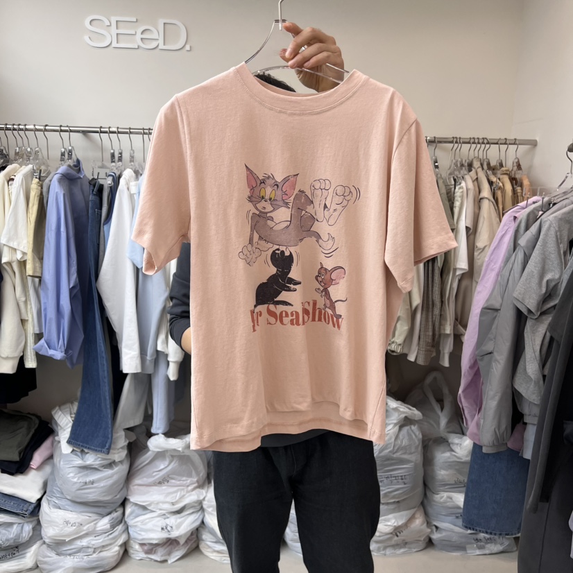 LEESEED-A東大門直郵女士新品休閑人氣真品25春夏熱賣職業T恤SEeD/LEESEEDT恤圖色2