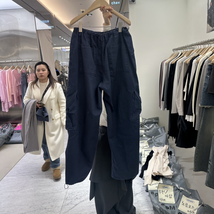 CHAV韓國直郵女士新品休閑人氣真品時尚職業25春夏休閑褲工裝褲CHAV休閑褲
