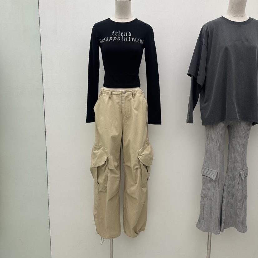 CHAV韓國直郵女士新品休閑人氣真品時尚職業25春夏休閑褲工裝褲CHAV休閑褲