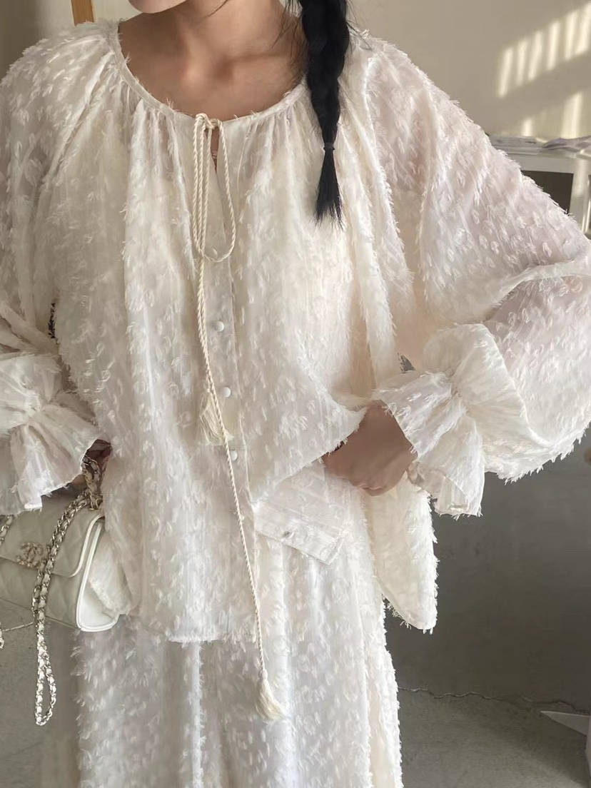 PRIMA LUCE韓國代購女士新款25春夏真品推薦熱賣襯衫蕾絲衫CHARLOTTE襯衫/蕾絲衫圖色2