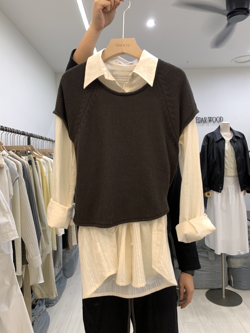 CEDARWOOD韓國代購女裝新品25春夏熱賣人氣推薦職業真品針織衫CEDARWOOD針織衫圖色2
