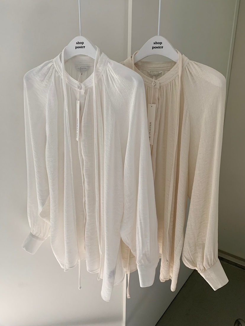 SHOP POSTER東大門實拍女裝新品時尚職業襯衫蕾絲衫含腰繩SHOP_POSTER襯衫/蕾絲衫