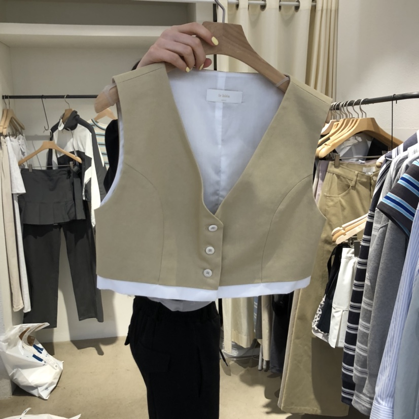 IR BIEN韓國代購女裝新品職業休閑25春夏時尚真品熱賣馬甲ir bien-A馬甲