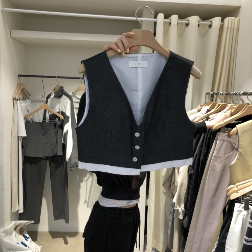 IR BIEN韓國代購女裝新品職業休閑25春夏時尚真品熱賣馬甲ir bien-A馬甲圖色2