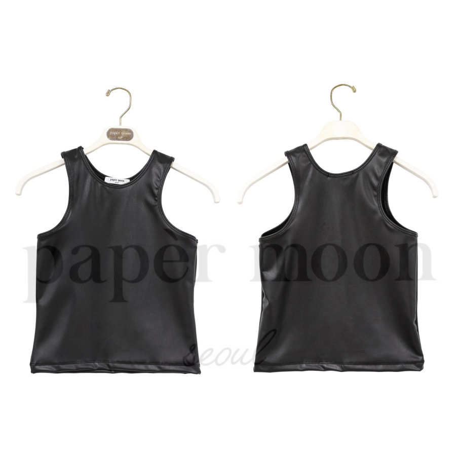 PAPERMOON東大門代購女裝新品人氣25春夏推薦吊帶背心皮革短款paper moon吊帶/背心