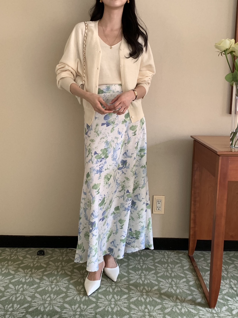 FRILL-T韓國直郵㊣女裝新款熱賣推薦25春夏人氣職業休閑長裙FRILL-T長裙