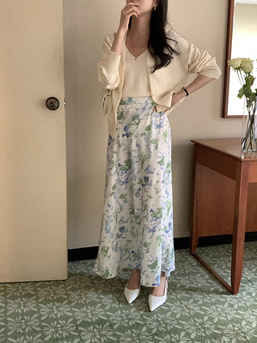 FRILL-T韓國直郵㊣女裝新款熱賣推薦25春夏人氣職業休閑長裙FRILL-T長裙