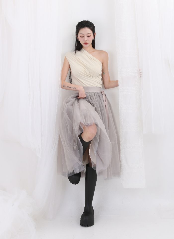 CHARLES THE SECOND韓國㊣直郵東大門代購女裝新品25春夏吊帶背心褶皺CHARLES THE SECOND/CHEAP-CHIC吊帶/背心