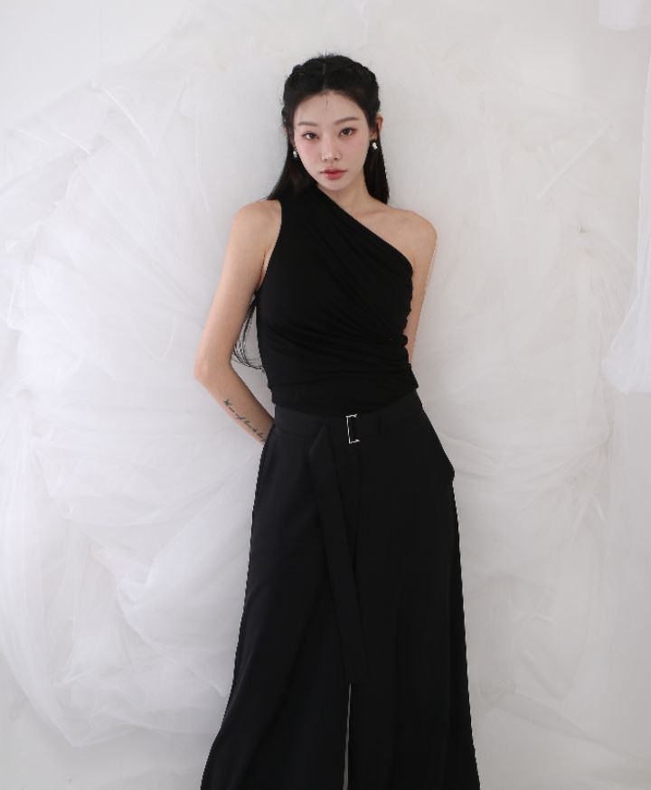 CHARLES THE SECOND韓國㊣直郵東大門代購女裝新品25春夏吊帶背心褶皺CHARLES THE SECOND/CHEAP-CHIC吊帶/背心