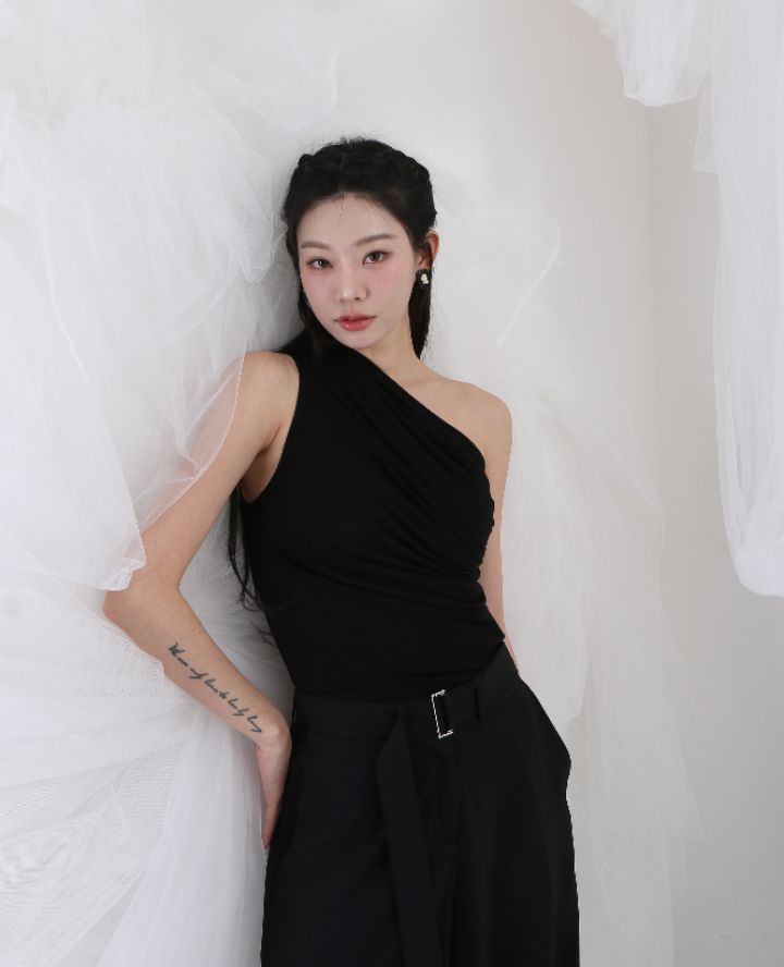 CHARLES THE SECOND韓國㊣直郵東大門代購女裝新品25春夏吊帶背心褶皺CHARLES THE SECOND/CHEAP-CHIC吊帶/背心