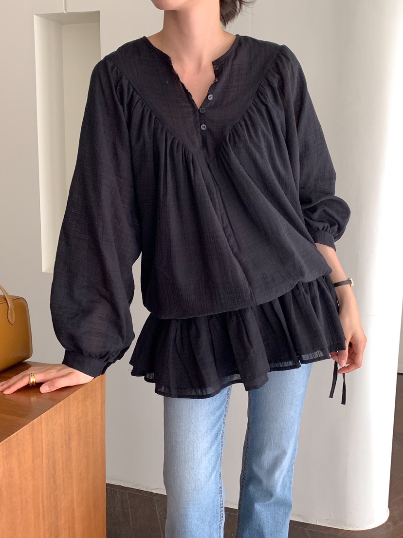 FRILL-T韓國直郵㊣東大門實拍女裝新品人氣職業襯衫蕾絲衫FRILL-T襯衫/蕾絲衫