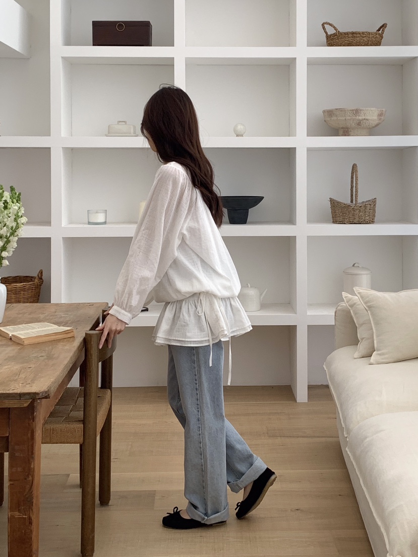 FRILL-T韓國直郵㊣東大門實拍女裝新品人氣職業襯衫蕾絲衫FRILL-T襯衫/蕾絲衫