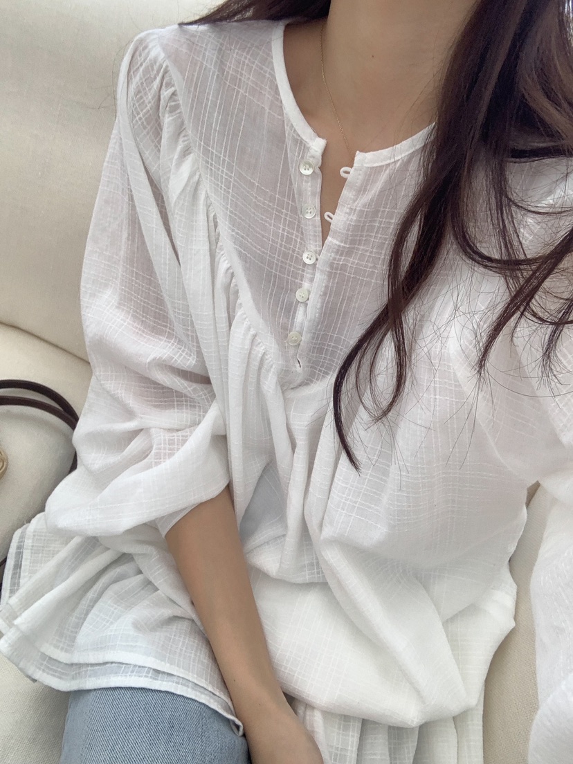 FRILL-T韓國直郵㊣東大門實拍女裝新品人氣職業襯衫蕾絲衫FRILL-T襯衫/蕾絲衫