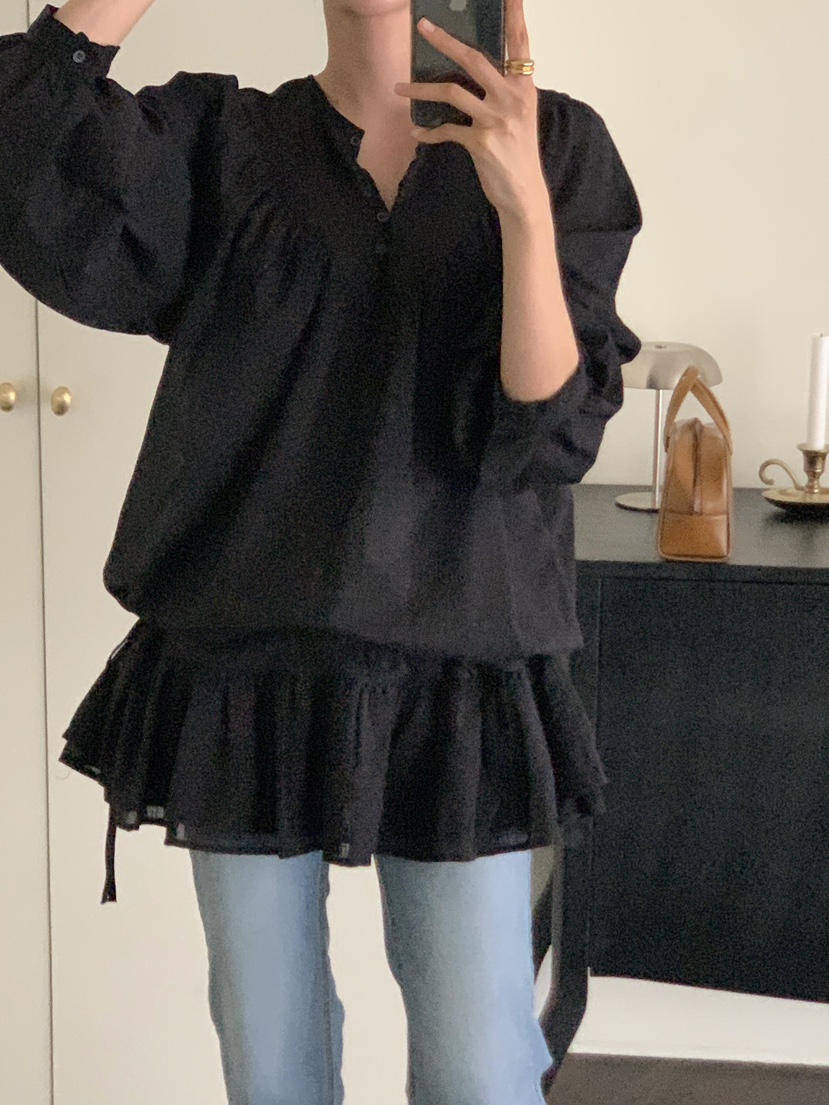 FRILL-T韓國直郵㊣東大門實拍女裝新品人氣職業襯衫蕾絲衫FRILL-T襯衫/蕾絲衫