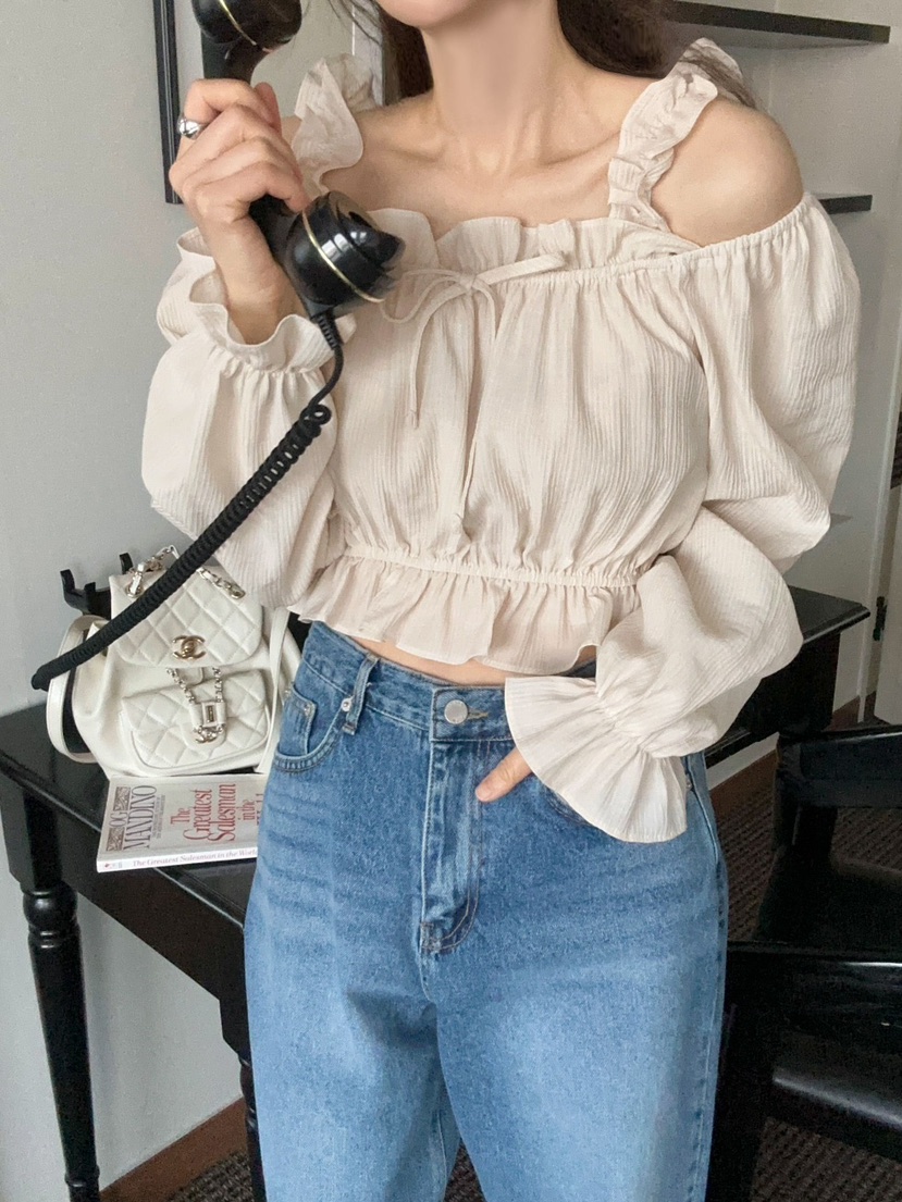 CRONG韓國直郵㊣女裝新款職業熱賣時尚25春夏推薦襯衫蕾絲衫CRONG襯衫/蕾絲衫