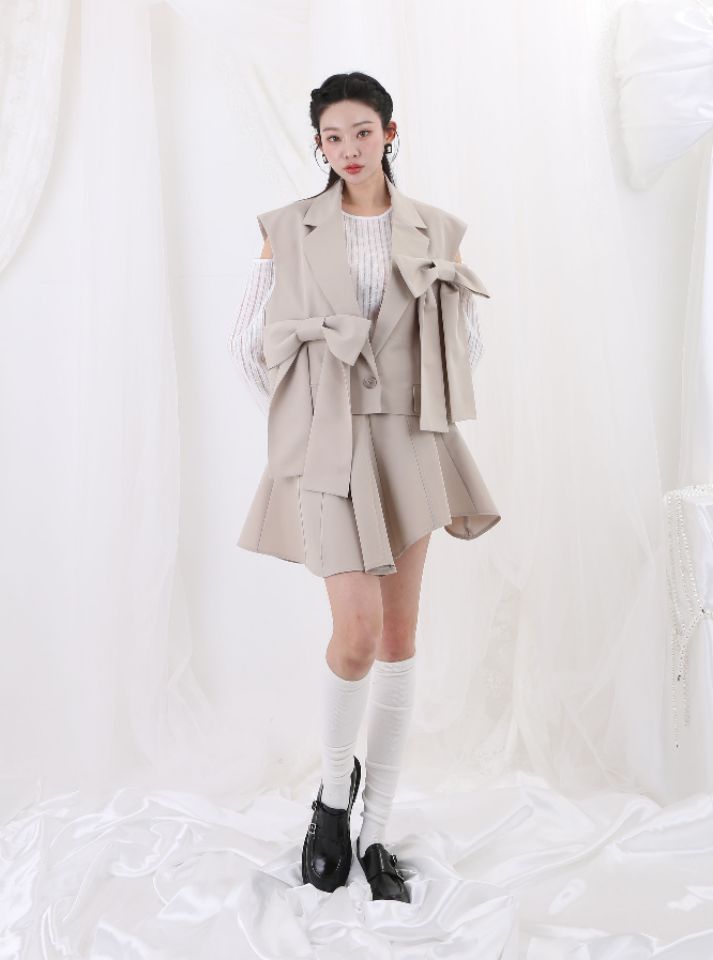 CHARLES THE SECOND直郵韓國代購㊣女裝新品熱賣時尚馬甲CHARLES THE SECOND/CHEAP-CHIC馬甲