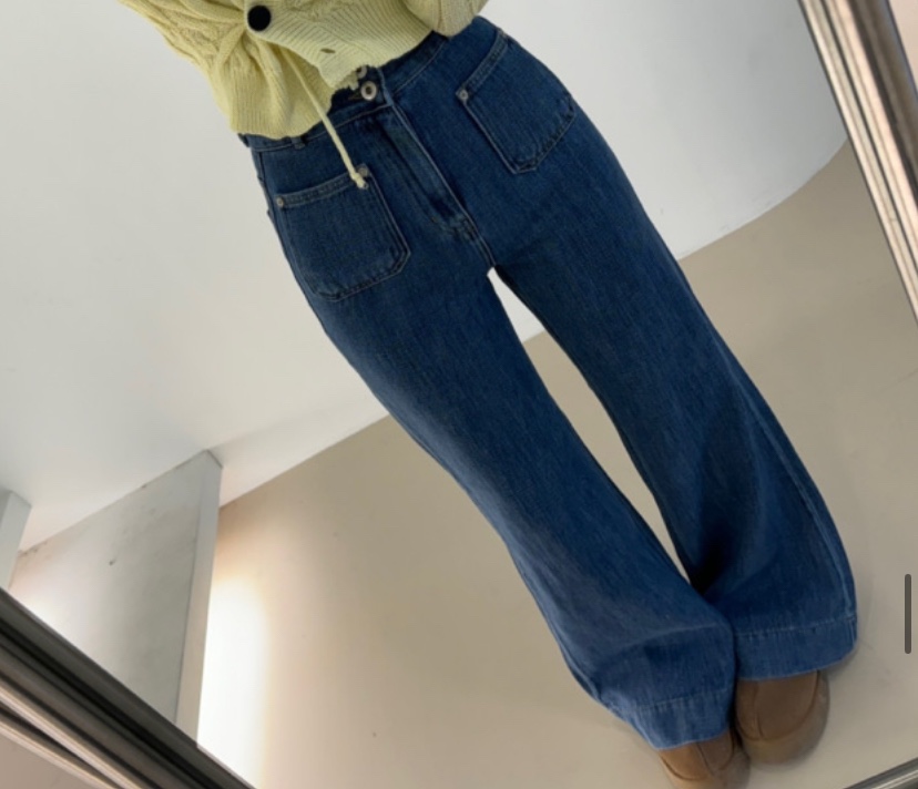RIAH韓國直郵㊣東大門實拍女裝新品推薦人氣熱賣牛仔褲口袋RIAH牛仔褲