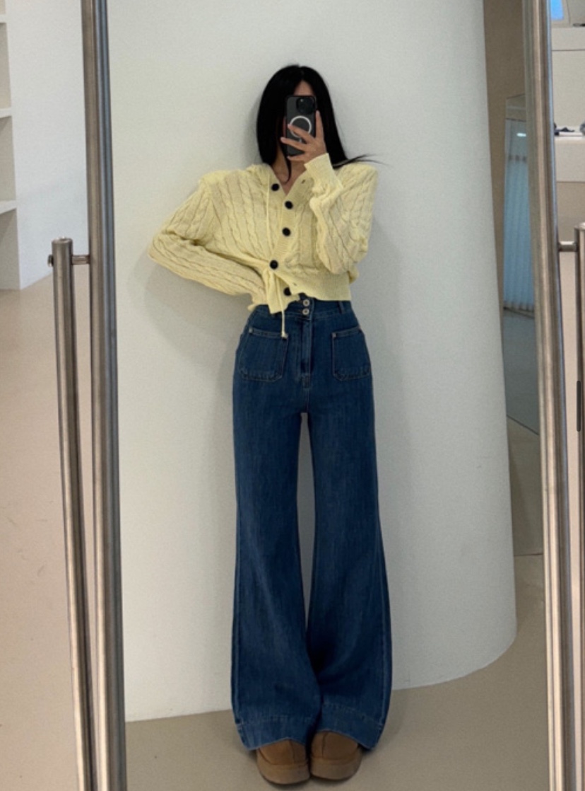 RIAH韓國直郵㊣東大門實拍女裝新品推薦人氣熱賣牛仔褲口袋RIAH牛仔褲