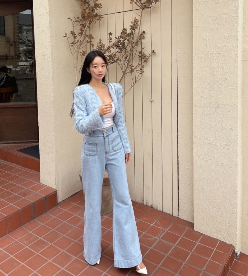 RIAH直郵韓國代購㊣女裝新品25春夏熱賣職業推薦牛仔褲口袋RIAH牛仔褲