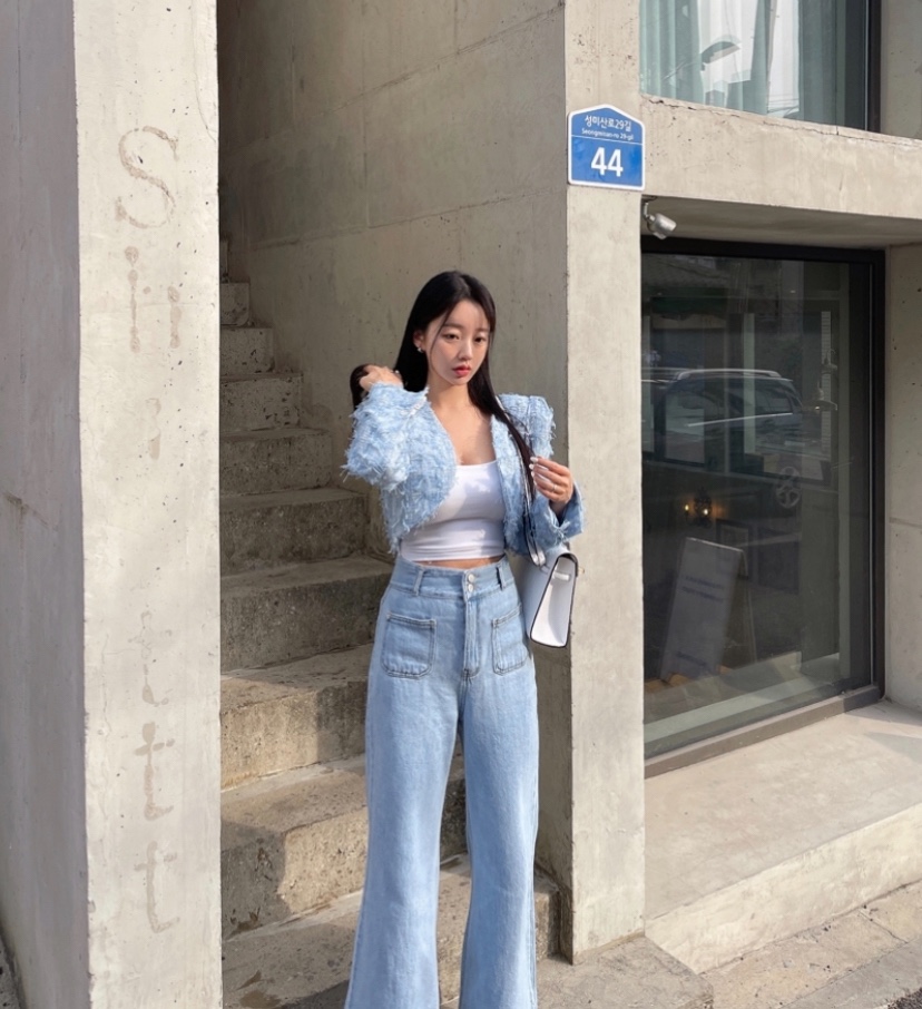 RIAH直郵韓國代購㊣女裝新品25春夏熱賣職業推薦牛仔褲口袋RIAH牛仔褲