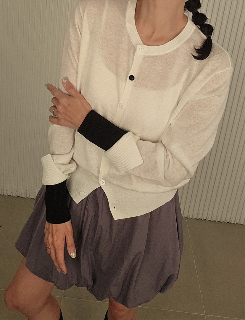 NEOUL直郵韓國代購㊣女裝新款休閑職業人氣時尚熱賣針織衫開衫NEOUL/ahin雙領標簽針織衫