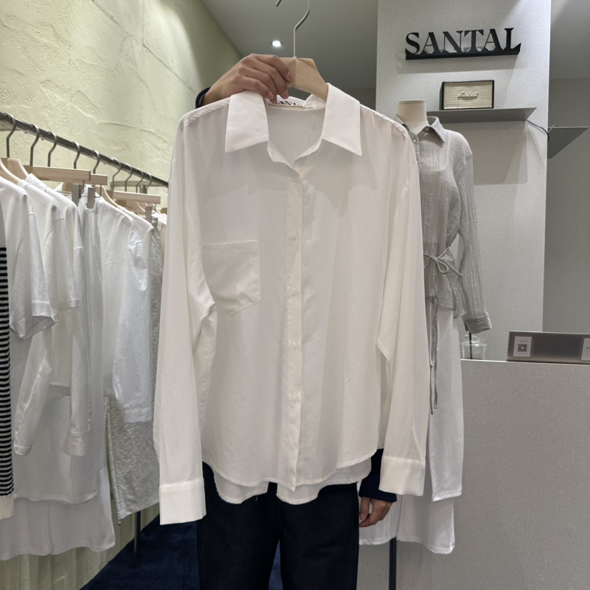 SANTAL韓國直郵㊣東大門實拍女裝新品推薦熱賣職業襯衫蕾絲衫SANTAL襯衫/蕾絲衫