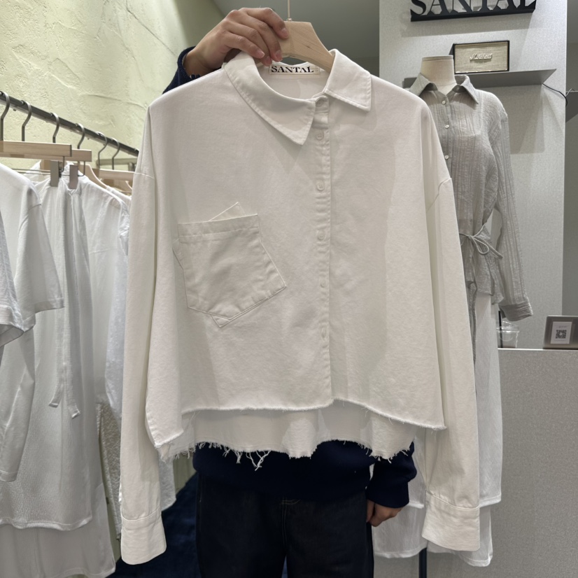 SANTAL韓國直郵㊣女裝新品時尚人氣25春夏休閑推薦襯衫蕾絲衫SANTAL襯衫/蕾絲衫