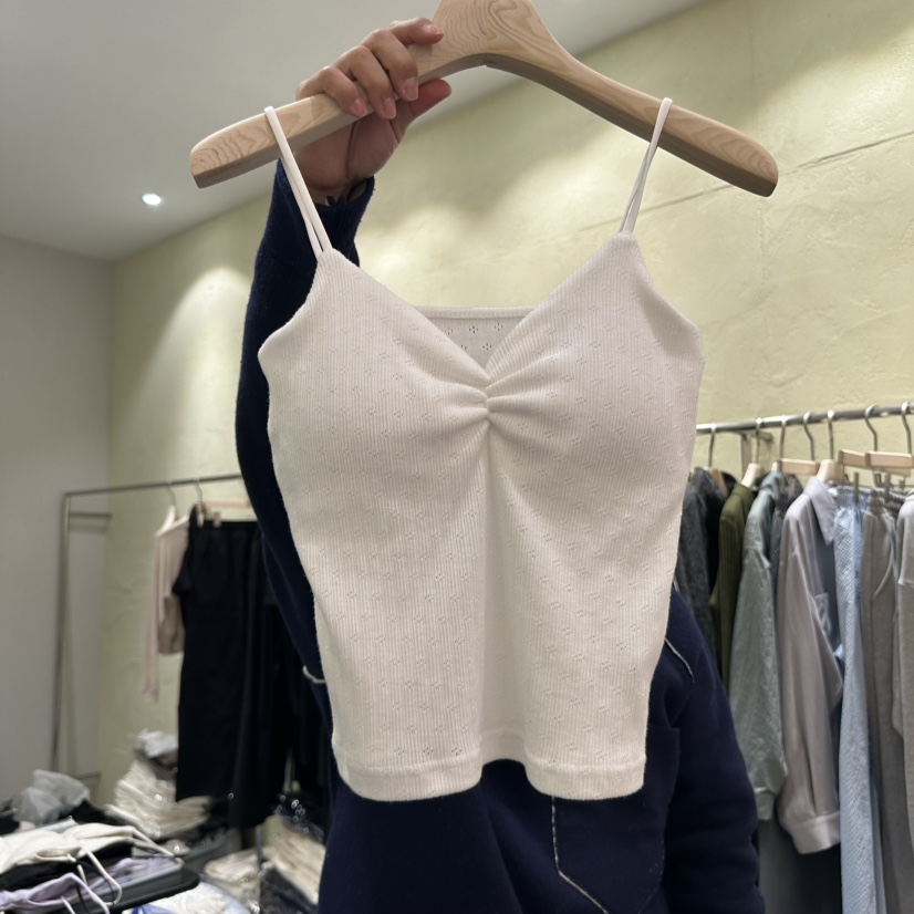 SANTAL韓國直郵㊣東大門實拍女裝新款推薦職業吊帶背心褶皺SANTAL吊帶/背心