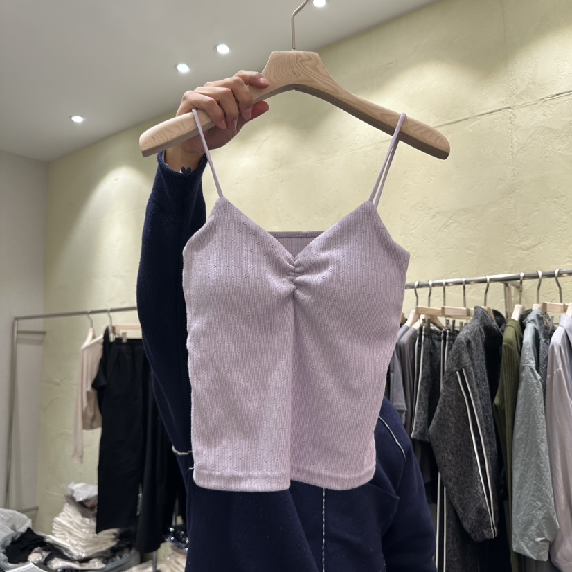 SANTAL韓國直郵㊣東大門實拍女裝新款推薦職業吊帶背心褶皺SANTAL吊帶/背心圖色3