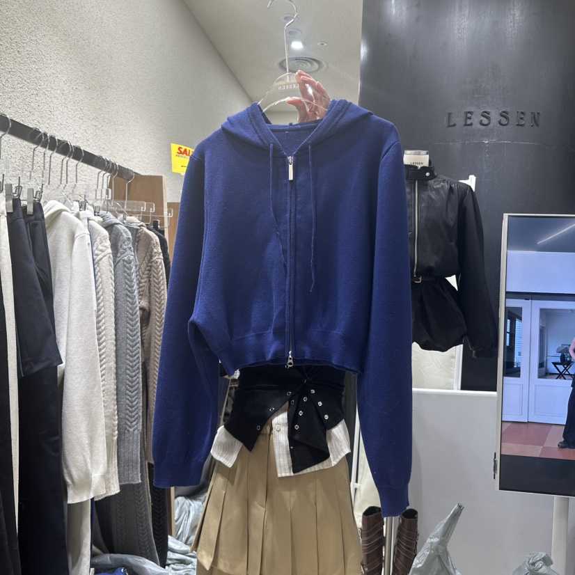 LESSEN韓國直郵㊣東大門實拍女裝新款人氣25春夏推薦夾克兜帽LESSEN夾克圖色3