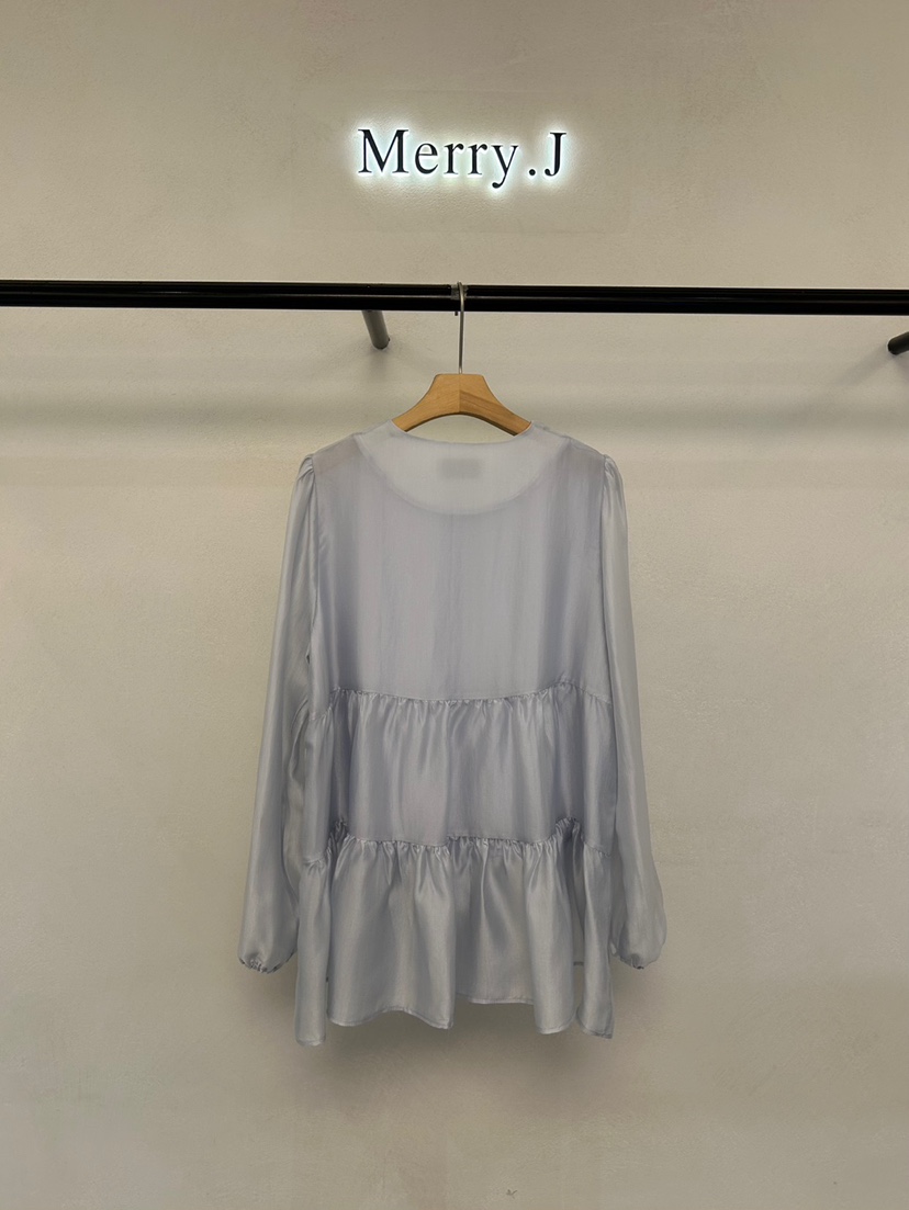 MERRY-J直郵韓國代購㊣女裝新品休閑人氣襯衫蕾絲衫歐根紗MERRY-J襯衫/蕾絲衫