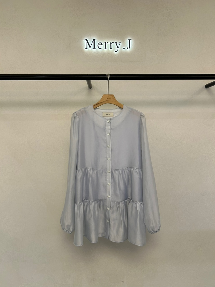 MERRY-J直郵韓國代購㊣女裝新品休閑人氣襯衫蕾絲衫歐根紗MERRY-J襯衫/蕾絲衫圖色3