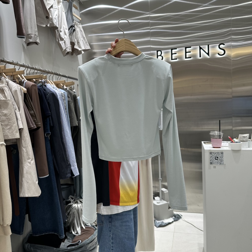 BEENS韓國直郵㊣女裝新品時尚推薦職業人氣休閑熱賣長袖T恤BEENS長袖T恤