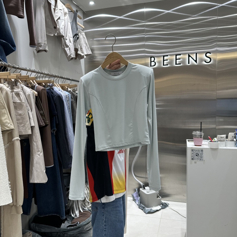 BEENS韓國直郵㊣女裝新品時尚推薦職業人氣休閑熱賣長袖T恤BEENS長袖T恤圖色2