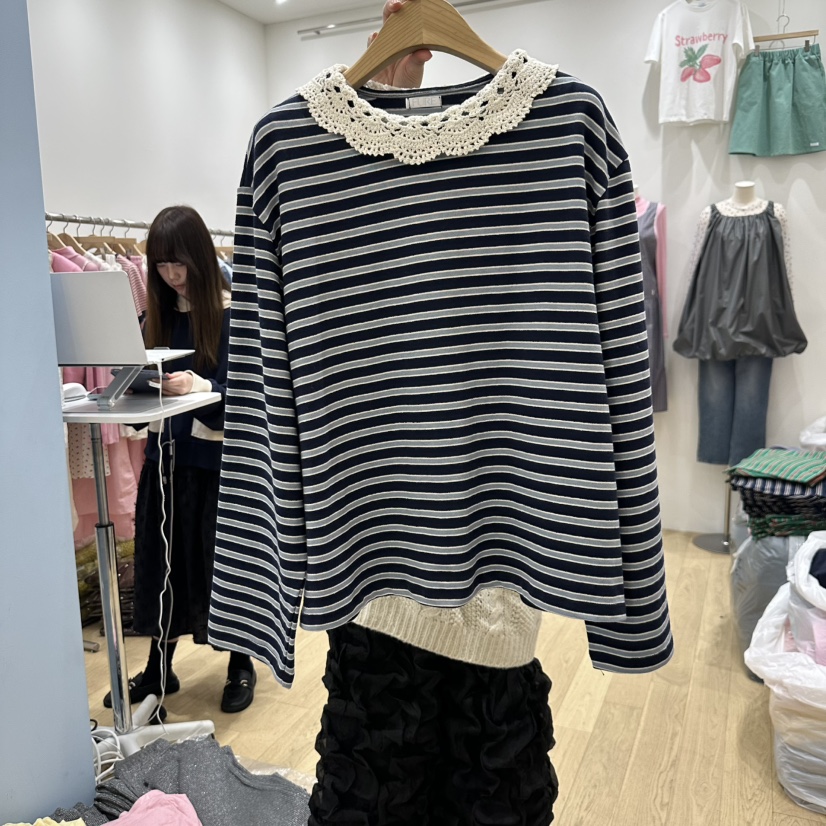 FURE韓國直郵㊣東大門實拍女裝新品推薦25春夏熱賣人氣長袖T恤FURE長袖T恤