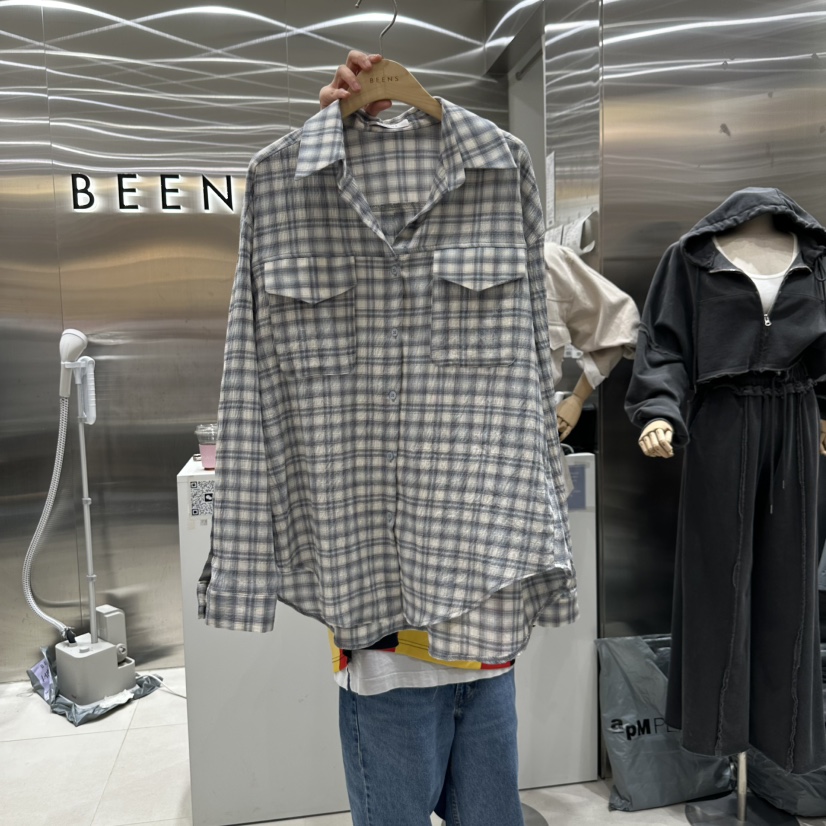BEENS韓國直郵㊣女裝新品人氣時尚職業25春夏推薦襯衫蕾絲衫BEENS襯衫/蕾絲衫圖色2