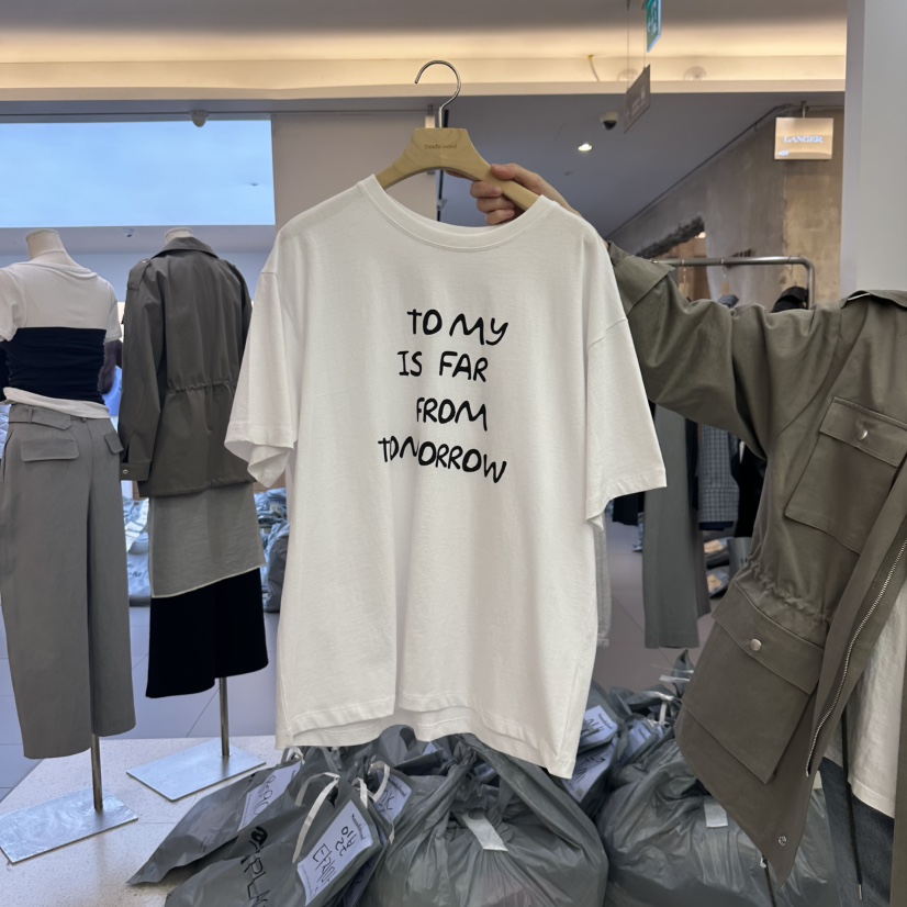 SANDALWOOD直郵韓國代購㊣女裝新品熱賣職業時尚人氣25春夏T恤SANDALWOODT恤圖色3