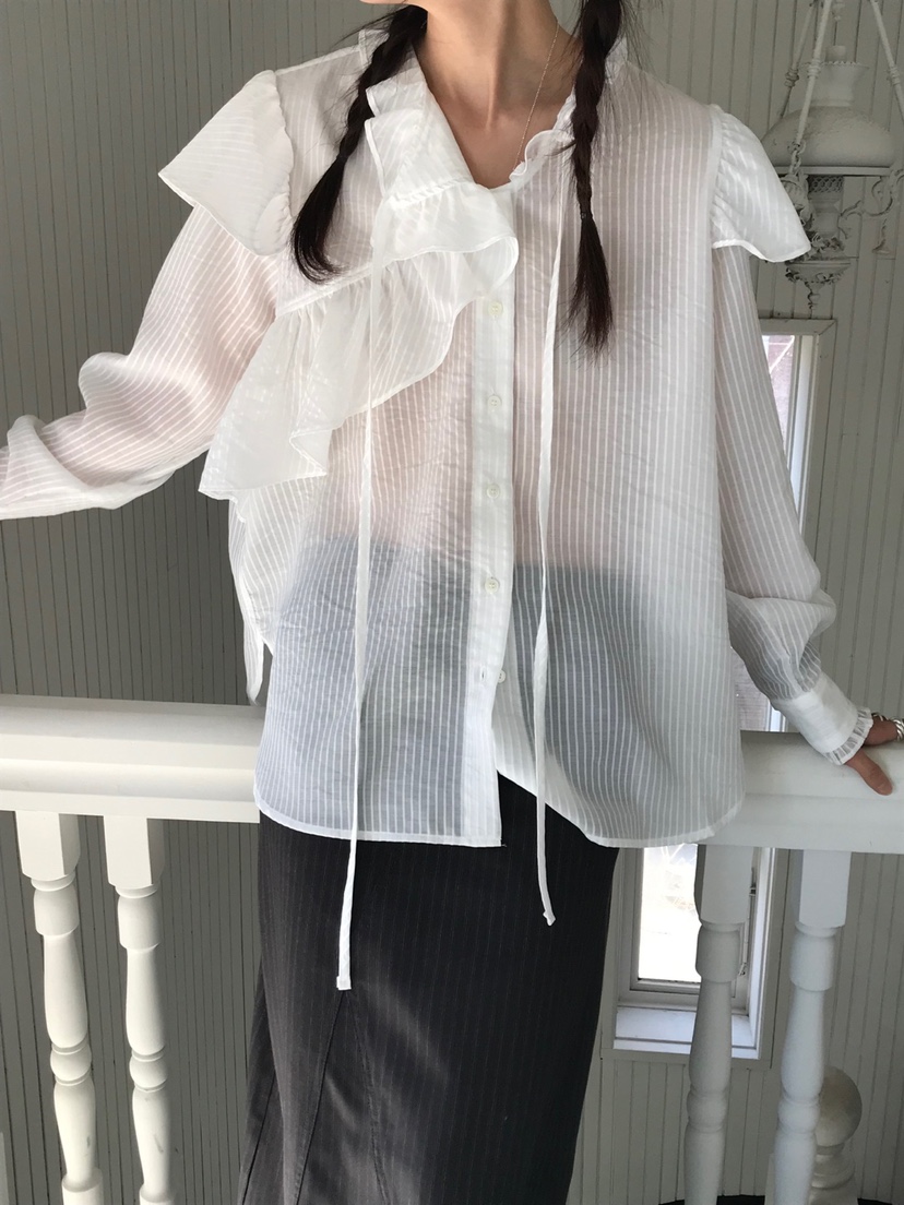 VAARA韓國直郵㊣女裝新款熱賣時尚推薦25春夏職業襯衫蕾絲衫VAARA襯衫/蕾絲衫