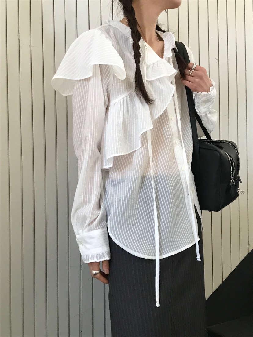 VAARA韓國直郵㊣女裝新款熱賣時尚推薦25春夏職業襯衫蕾絲衫VAARA襯衫/蕾絲衫