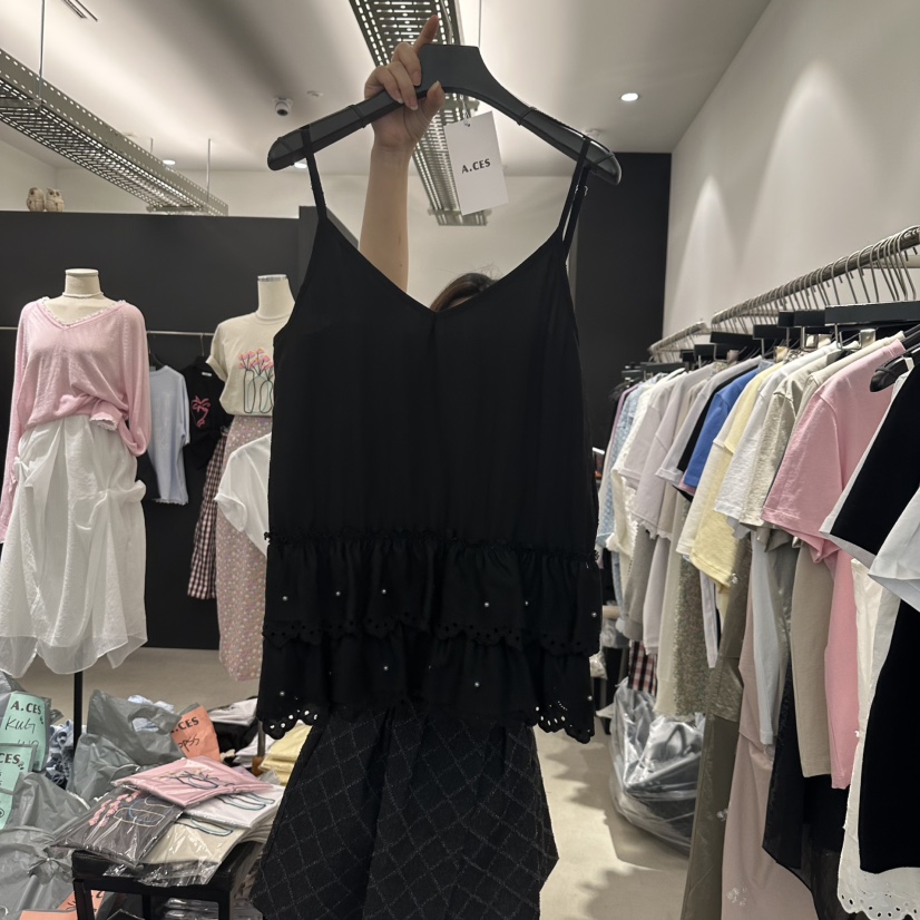 A.CES東大門實拍女士新款休閑職業人氣時尚25春夏吊帶背心A.CES吊帶/背心圖色2