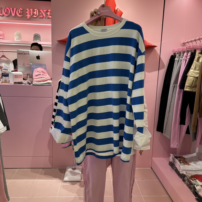 LOVE PINK直郵韓國代購㊣女裝新款推薦熱賣休閑職業長袖T恤LOVE PINK長袖T恤圖色2