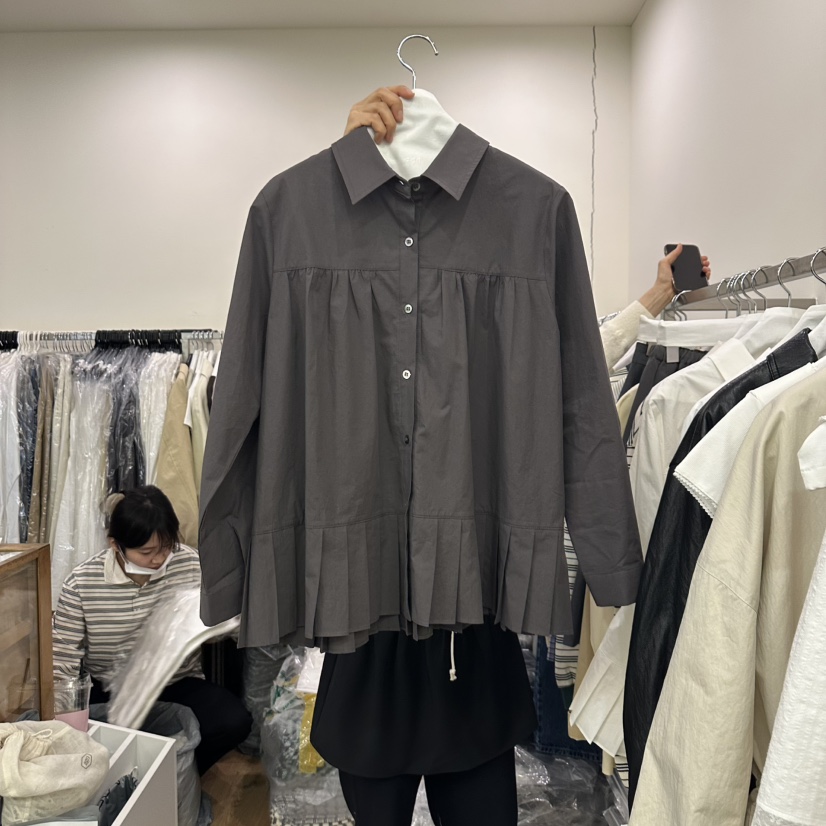 AGO韓國㊣直郵東大門代購女裝新款職業推薦熱賣休閑襯衫蕾絲衫AGO襯衫/蕾絲衫圖色2